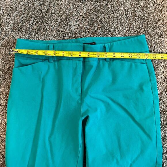 Teal Straight-Leg Crop Pants Capris Size 10 Women - Picture 2 of 7